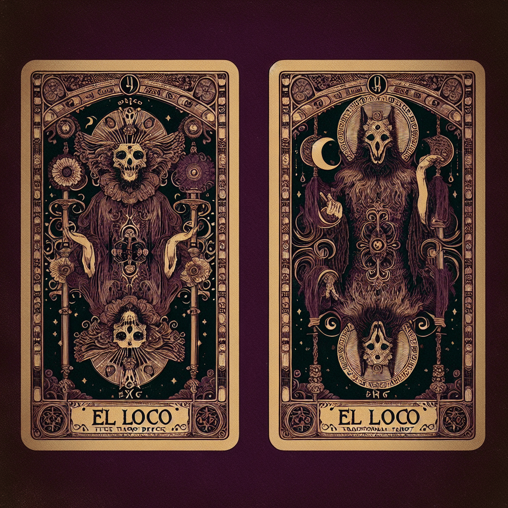 Invertida-vertical-El Loco Tarot carta AI-Generated Art