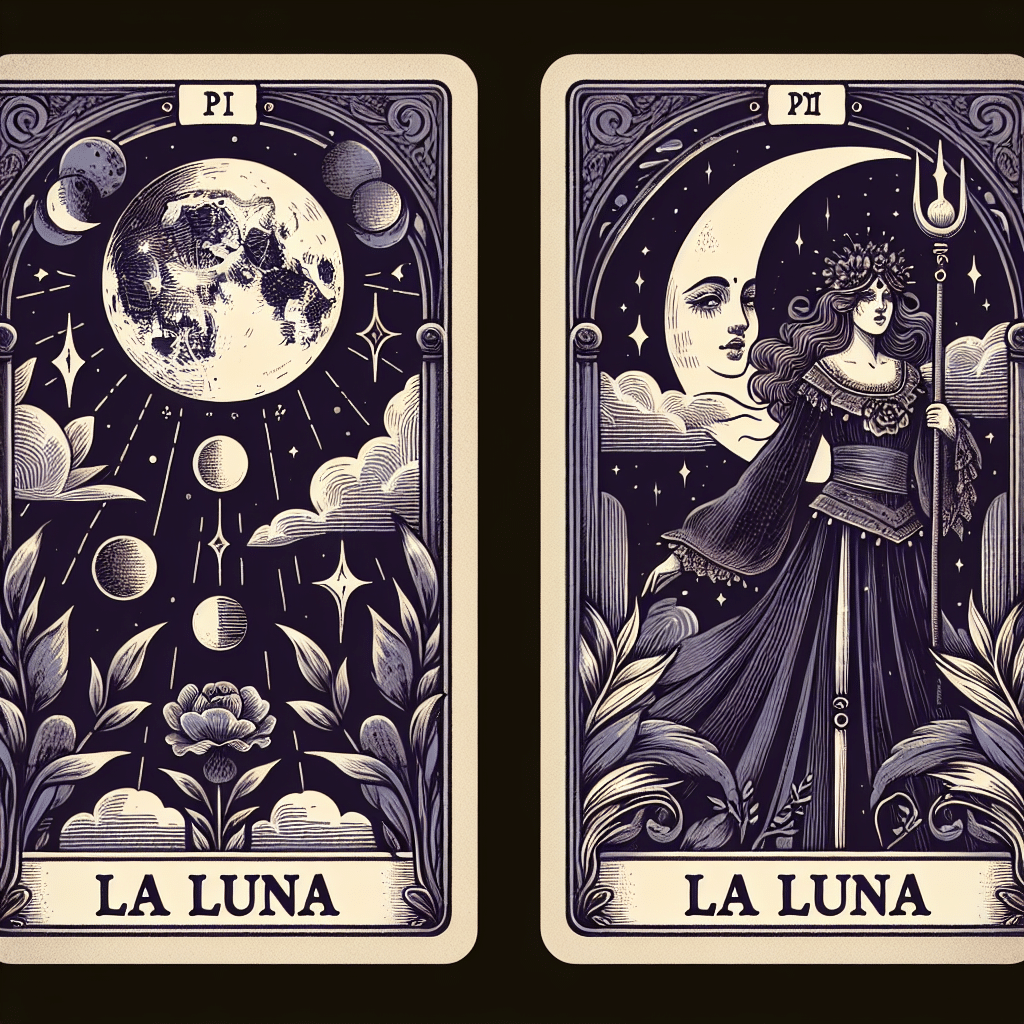 Invertida-vertical-La Luna Tarot carta AI-Generated Art