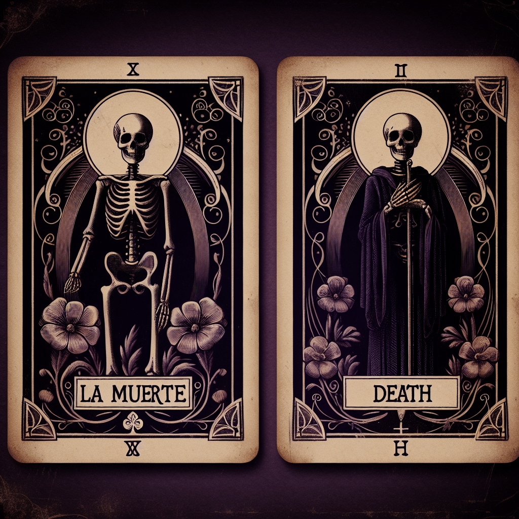 Invertida-vertical-La Muerte Tarot carta AI-Generated Art