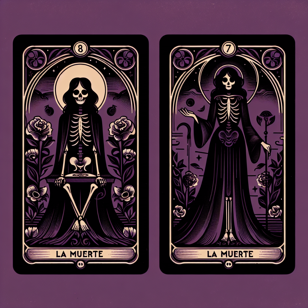 Invertida-vertical-La Muerte Tarot carta AI-Generated Art