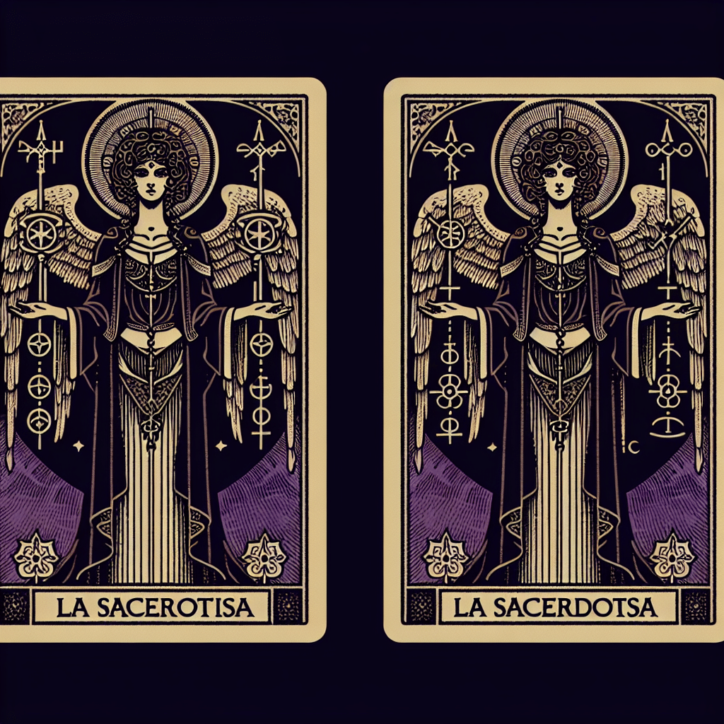 Invertida-vertical-La Sacerdotisa Tarot carta AI-Generated Art