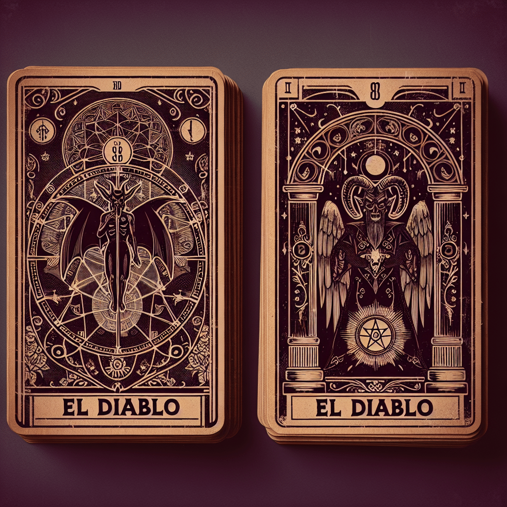 Invertida-vertical-El Diablo Tarot carta AI-Generated Art